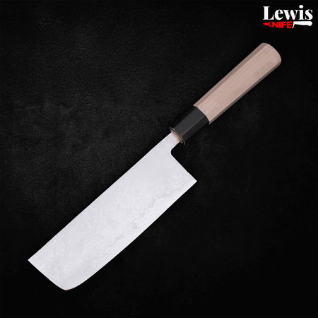 Nakiri Blue Super Damascus 165mm - Lewis Knife