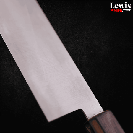 Nakiri Blue Super Polished Sumi Urushi Handle 165mm - Lewis Knife