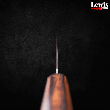 Nakiri Blue Super Polished Sumi Urushi Handle 165mm - Lewis Knife
