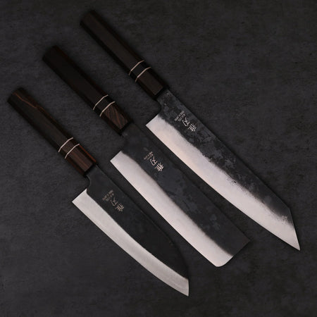 3-Piece Blue Steel Ebony Wood Essential Set - Lewis Knife