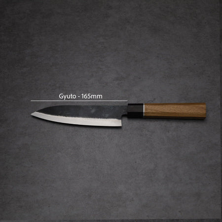 Gyuto Blue Steel Rosewood Handle 165mm - Lewis Knife