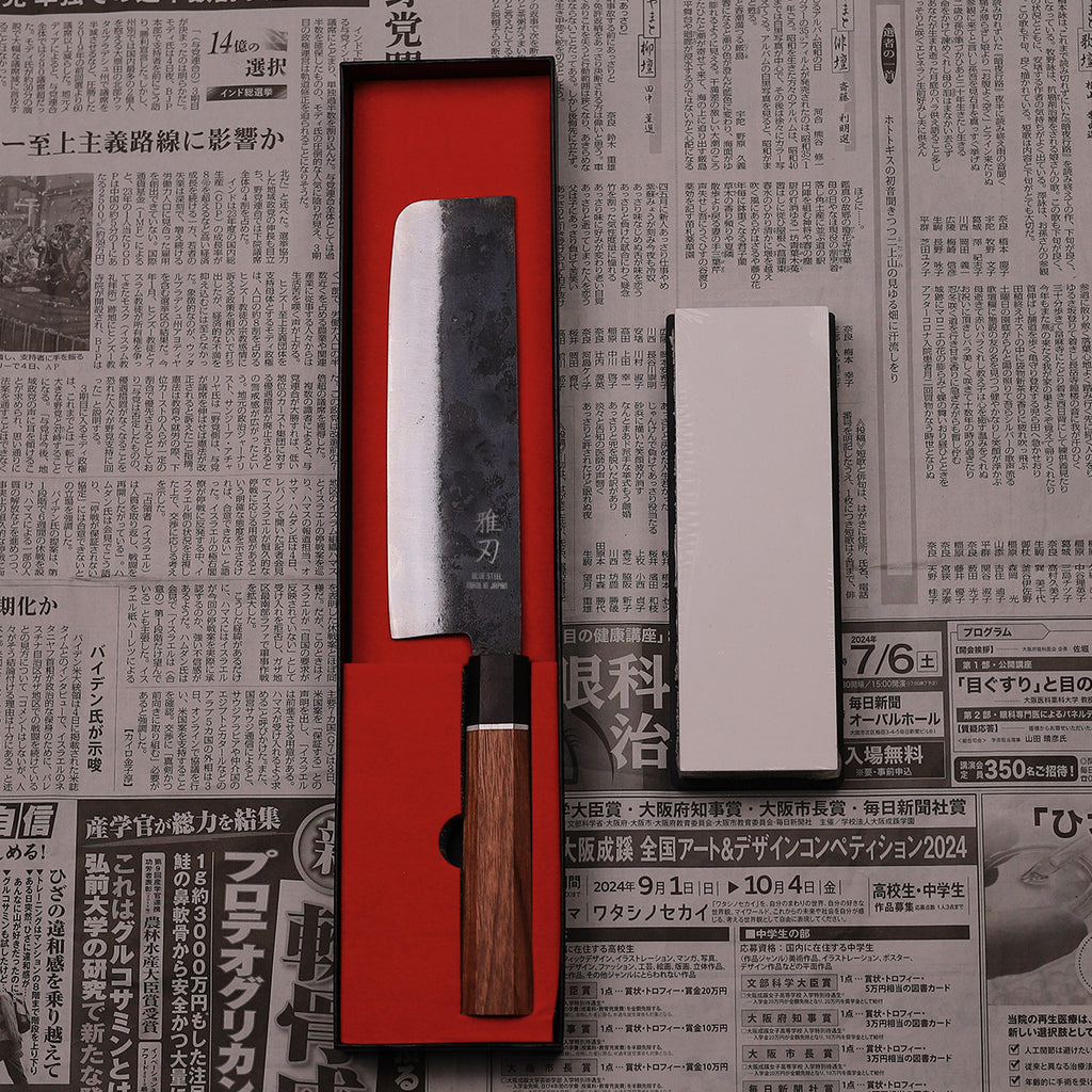 Nakiri Blue Steel Rosewood Handle 180mm
