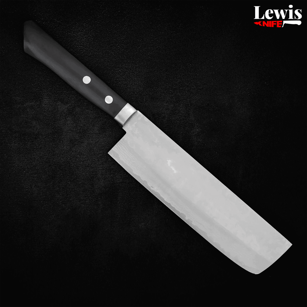 Nakiri VG-10 Damascus Western Black Handle 165mm - Lewis Knife