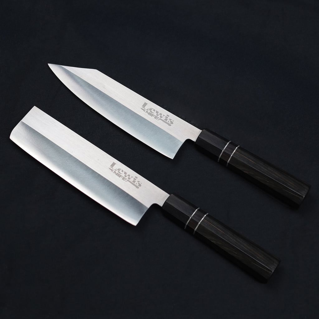 2-Piece VG-10 Japanese Knife Set V2 (Bunka & Nakiri) by Lewis Knife – Precision & Craftsmanship