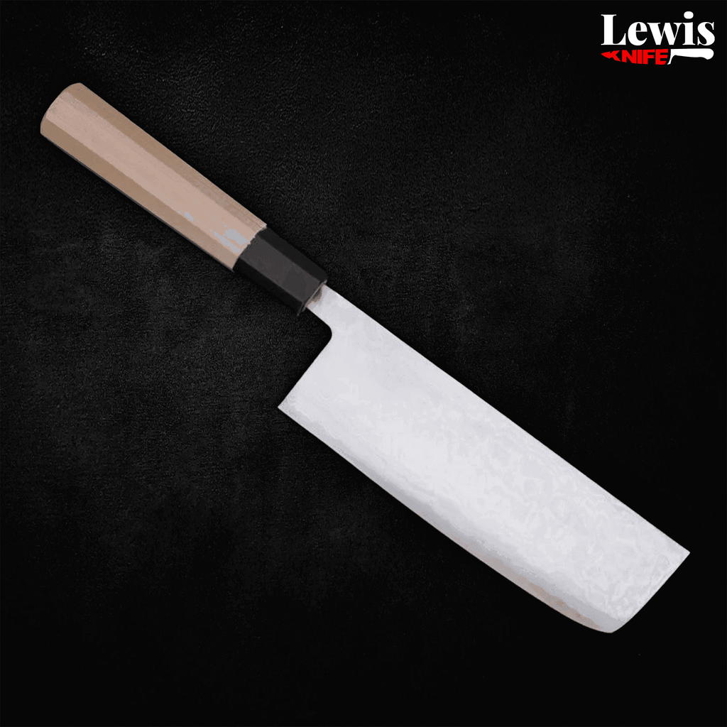 Nakiri Blue Super Damascus 165mm - Lewis Knife