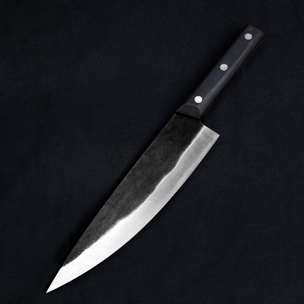 Edge Pro Chef Knife Carbon Steel #1 Black Ebony Wood Handle 221mm