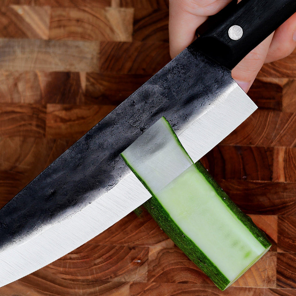 Edge Pro Chef Knife Carbon Steel #1 Black Ebony Wood Handle 221mm