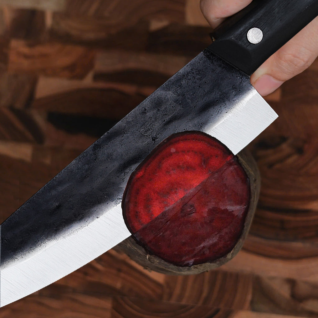 Edge Pro Chef Knife Carbon Steel #1 Black Ebony Wood Handle 221mm