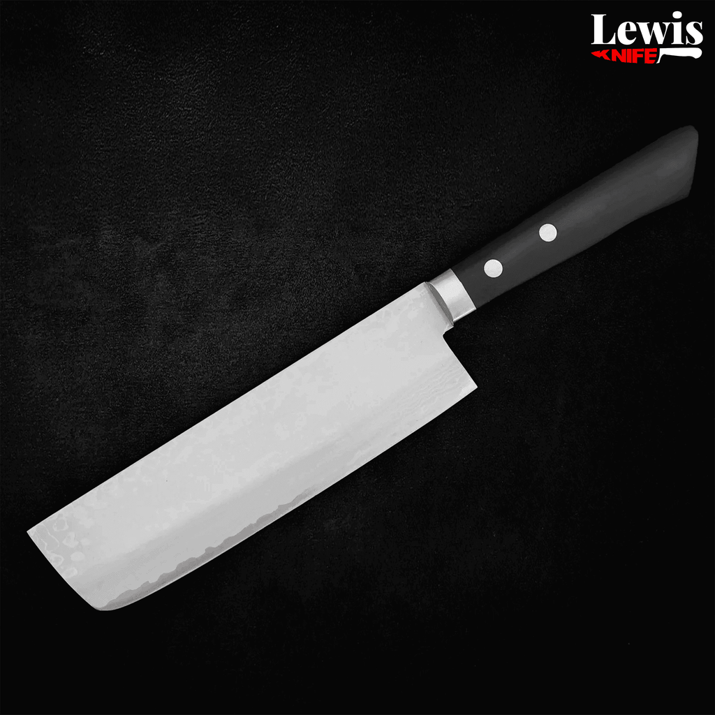 Nakiri VG-10 Damascus Western Black Handle 165mm - Lewis Knife