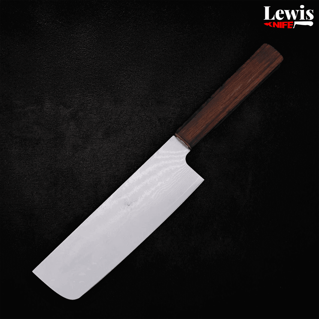 Nakiri VG-10 Damascus Sumi Urushi Handle 165mm - Lewis Knife