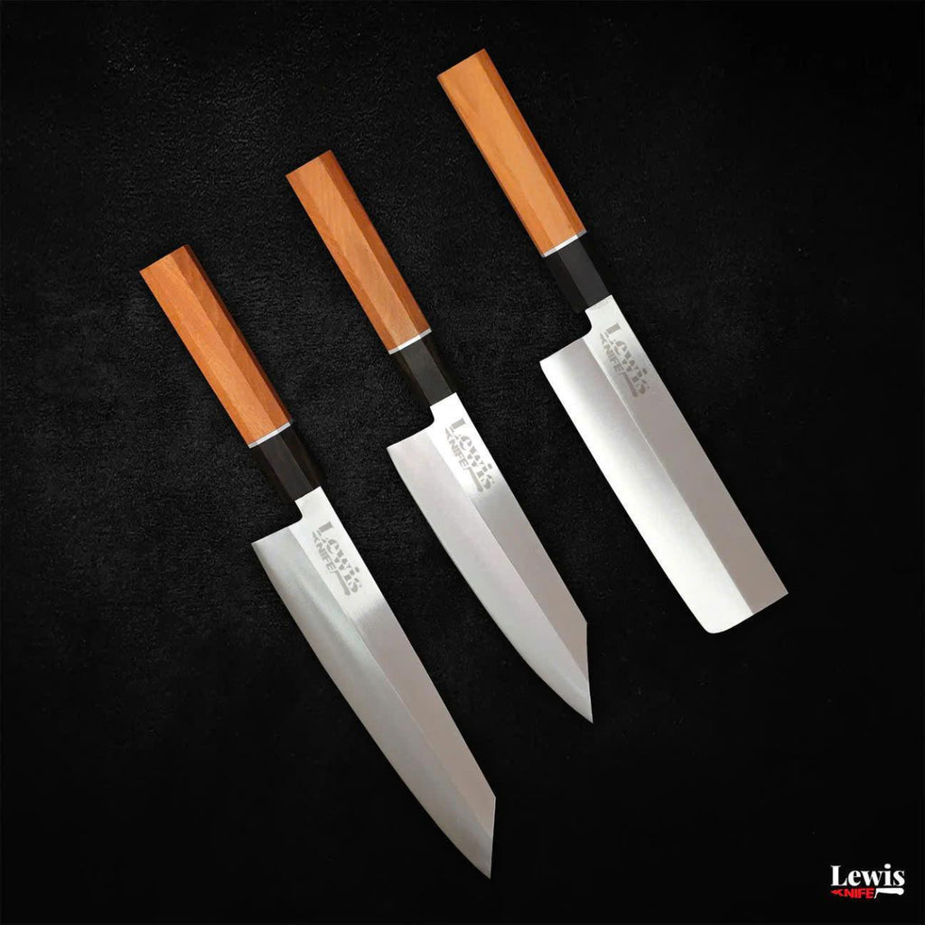 3-Piece Premium Japanese Kitchen Knife Set - Lewis Knife