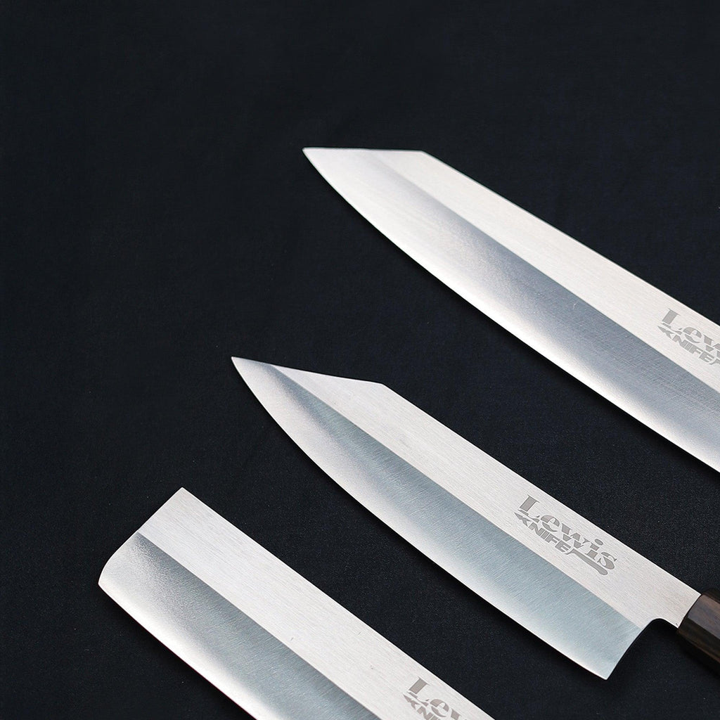 3-Piece VG-10 Ebony Wood Handle Knife Set - Lewis Knife