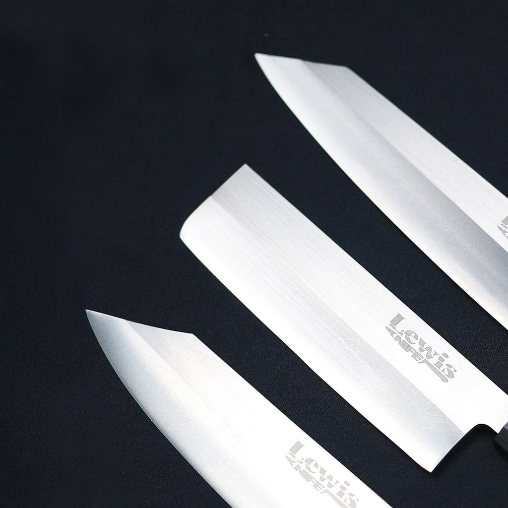 3-Piece VG-10 Japanese Knife Set #1 Ebony Wood Handle - Lewis Knife