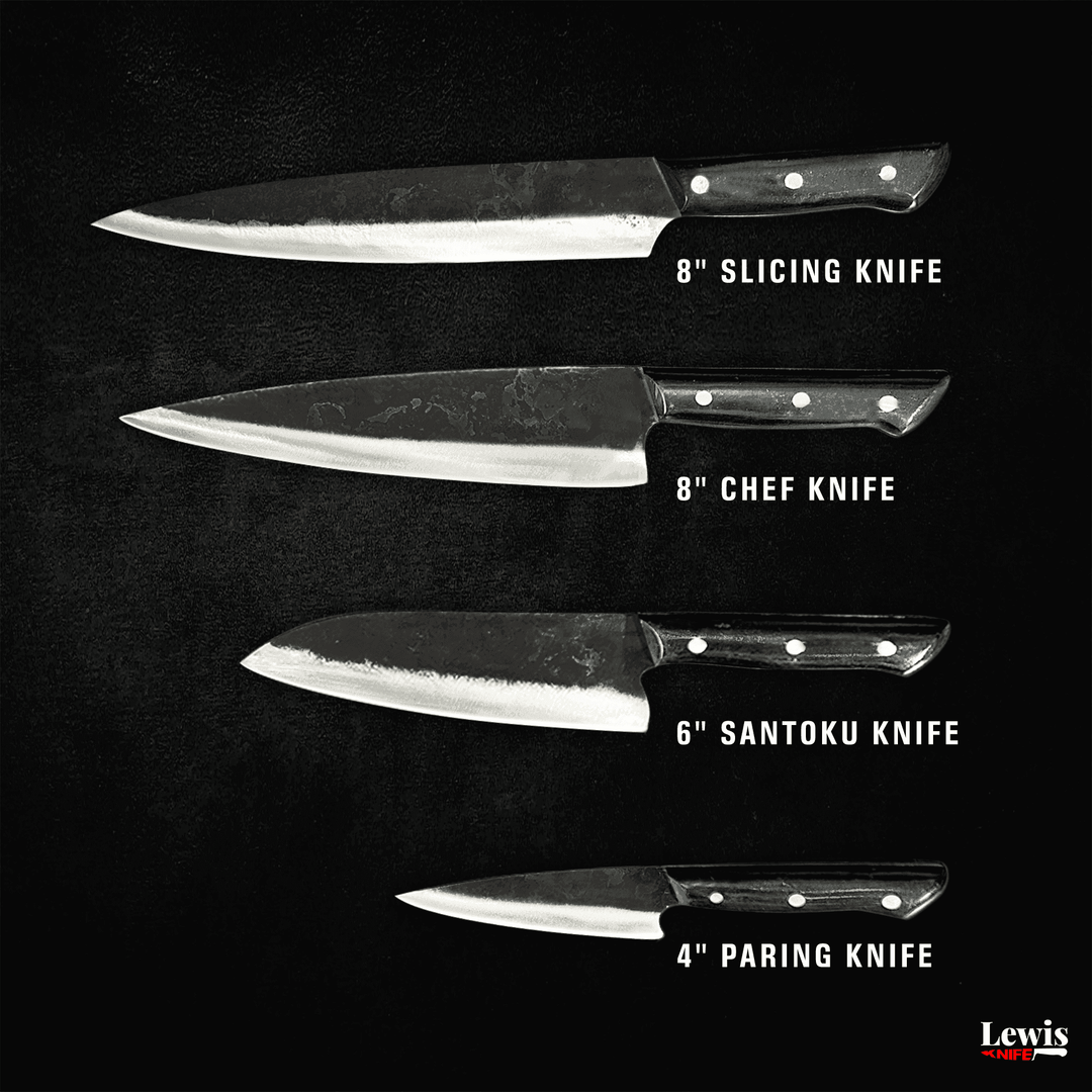 4-Piece Premium Handcrafted Chef Knife Set with Western-Style Handle - Lewis Knife