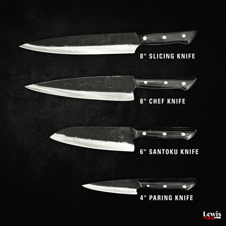 4-Piece Premium Handcrafted Chef Knife Set with Western-Style Handle - Lewis Knife