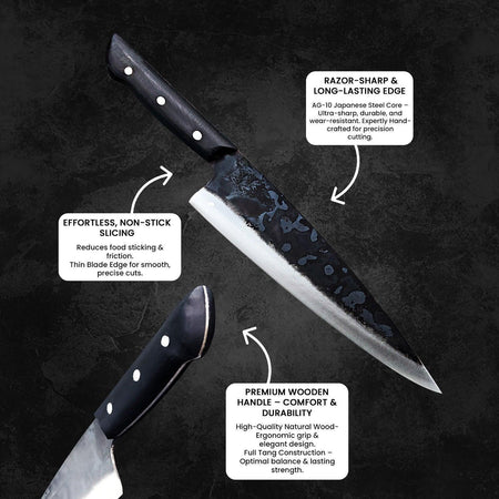 4-Piece Premium Handcrafted Chef Knife Set with Western-Style Handle - Lewis Knife
