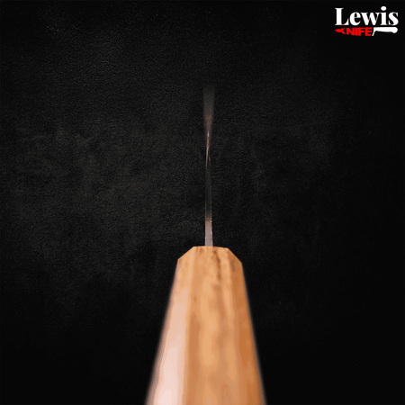 Bunka Blue Steel #1 Kurouchi Stainless Clad Oak Handle190mm - Lewis Knife