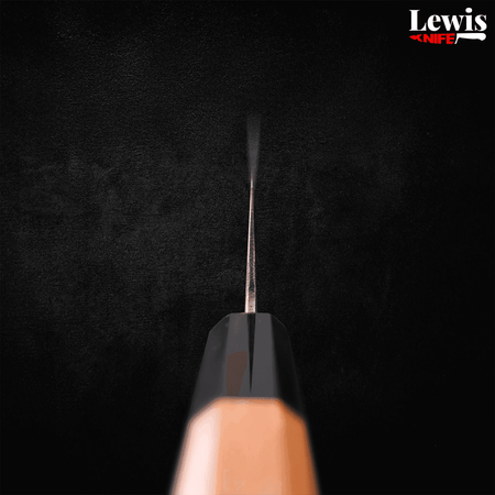 Santoku Blue Steel #2 Kurouchi 165mm - Lewis Knife