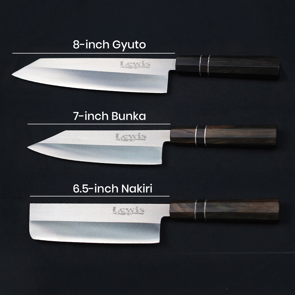 3-Piece VG-10 Japanese Knife Set V2 by Lewis Knife – Precision & Craftsmanship