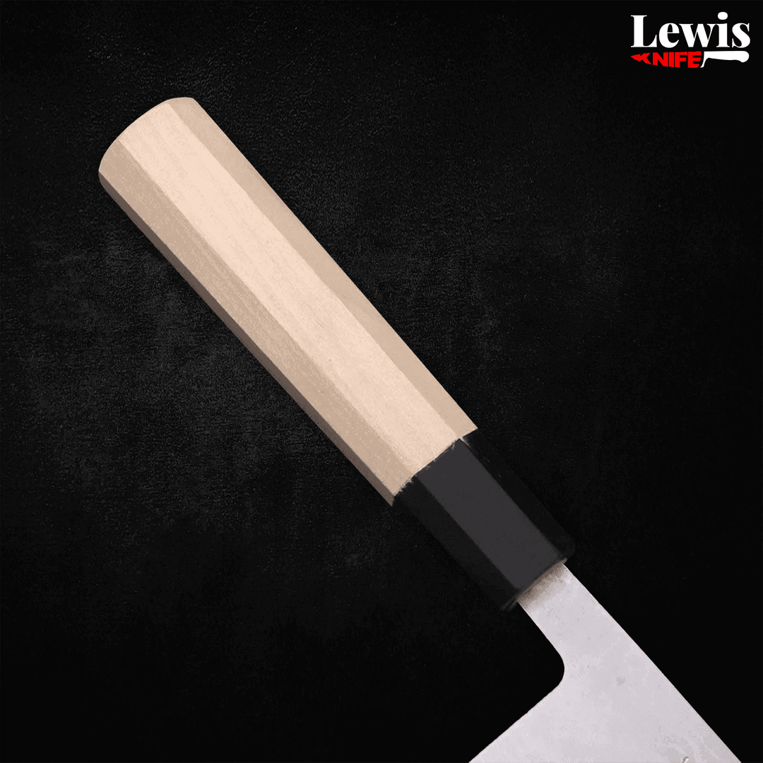 Santoku Blue Super Damascus 165mm - Lewis Knife