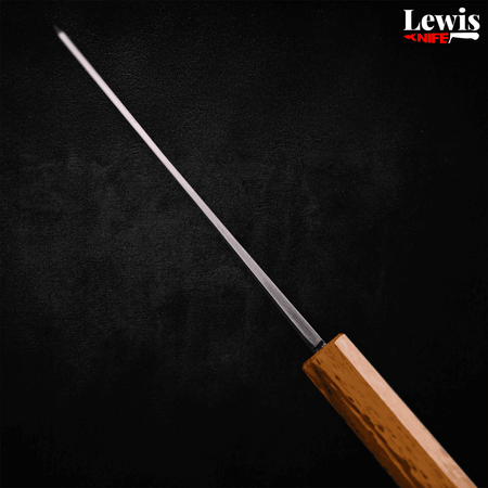 Bunka Blue Steel #1 Kurouchi Stainless Clad Oak Handle190mm - Lewis Knife
