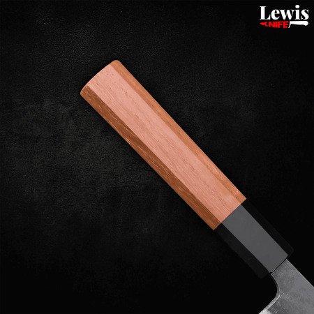 Santoku Blue Steel #2 Kurouchi 165mm - Lewis Knife