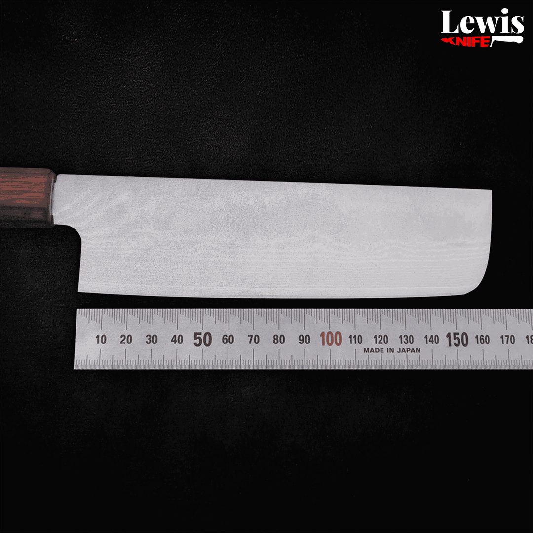 Nakiri VG-10 Damascus Sumi Urushi Handle 165mm - Lewis Knife