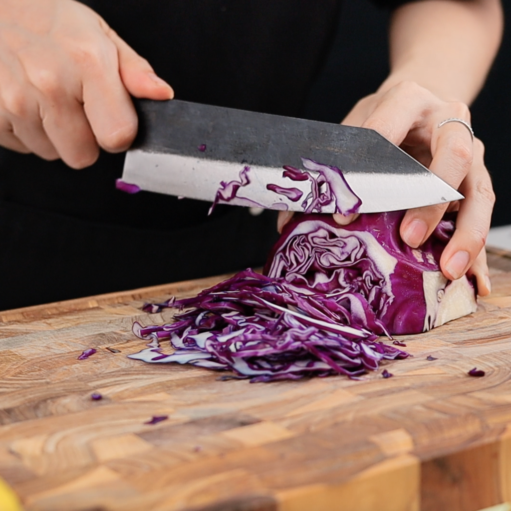 Bunka Blue Steel Ebony Wood Handle 185mm
