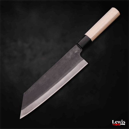 Bunka Blue Steel #1 Kurouchi Buffalo Magnolia Handle 190mm - Lewis Knife