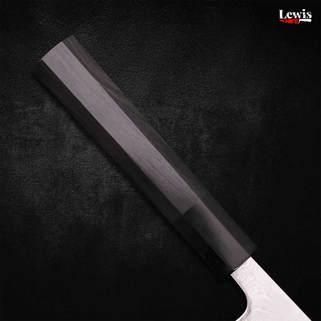 Bunka SLD Wave Nickel Damascus Buffalo Ebony Handle 170mm - Lewis Knife