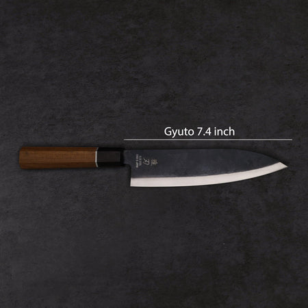 Gyuto Blue Steel Rosewood Handle 190mm - Lewis Knife