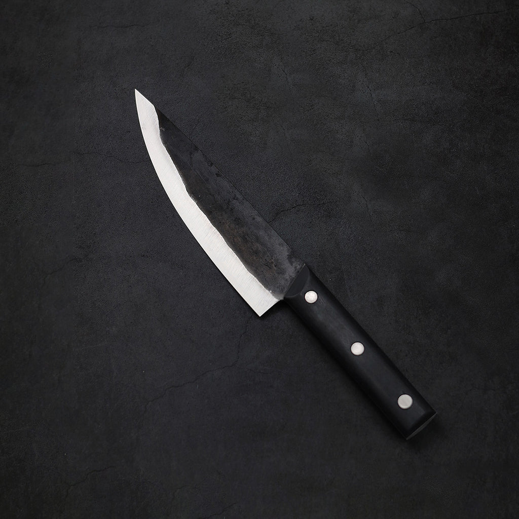 Slicer Chef Knife Carbon Steel #2 Black Ebony Wood Handle 182mm