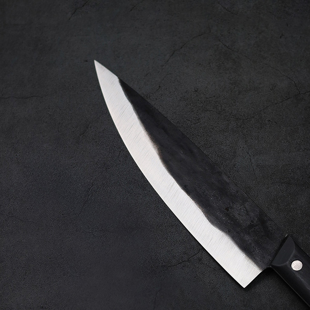 Edge Pro Chef Knife Carbon Steel #1 Black Ebony Wood Handle 221mm