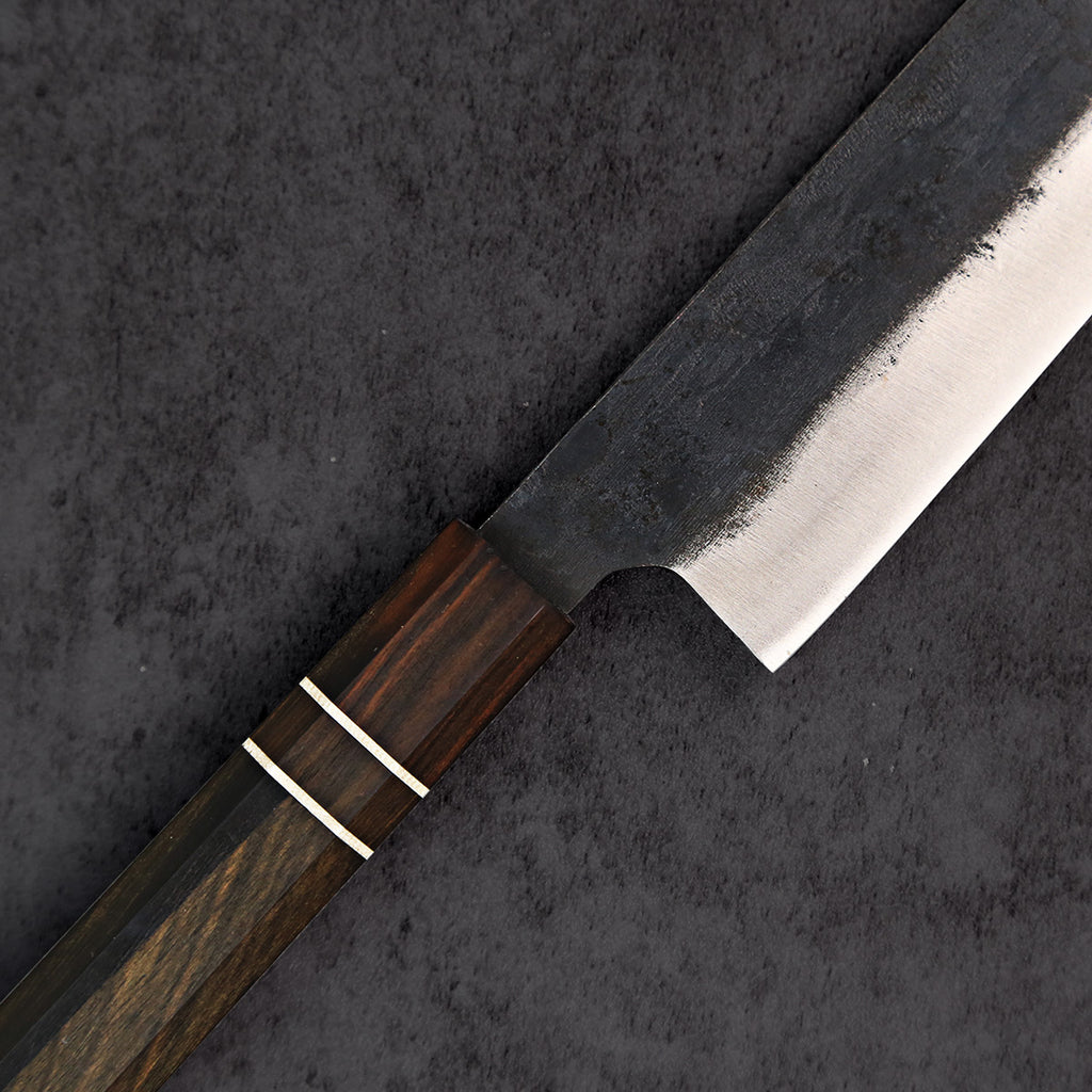 Bunka Blue Steel Ebony Wood Handle 185mm