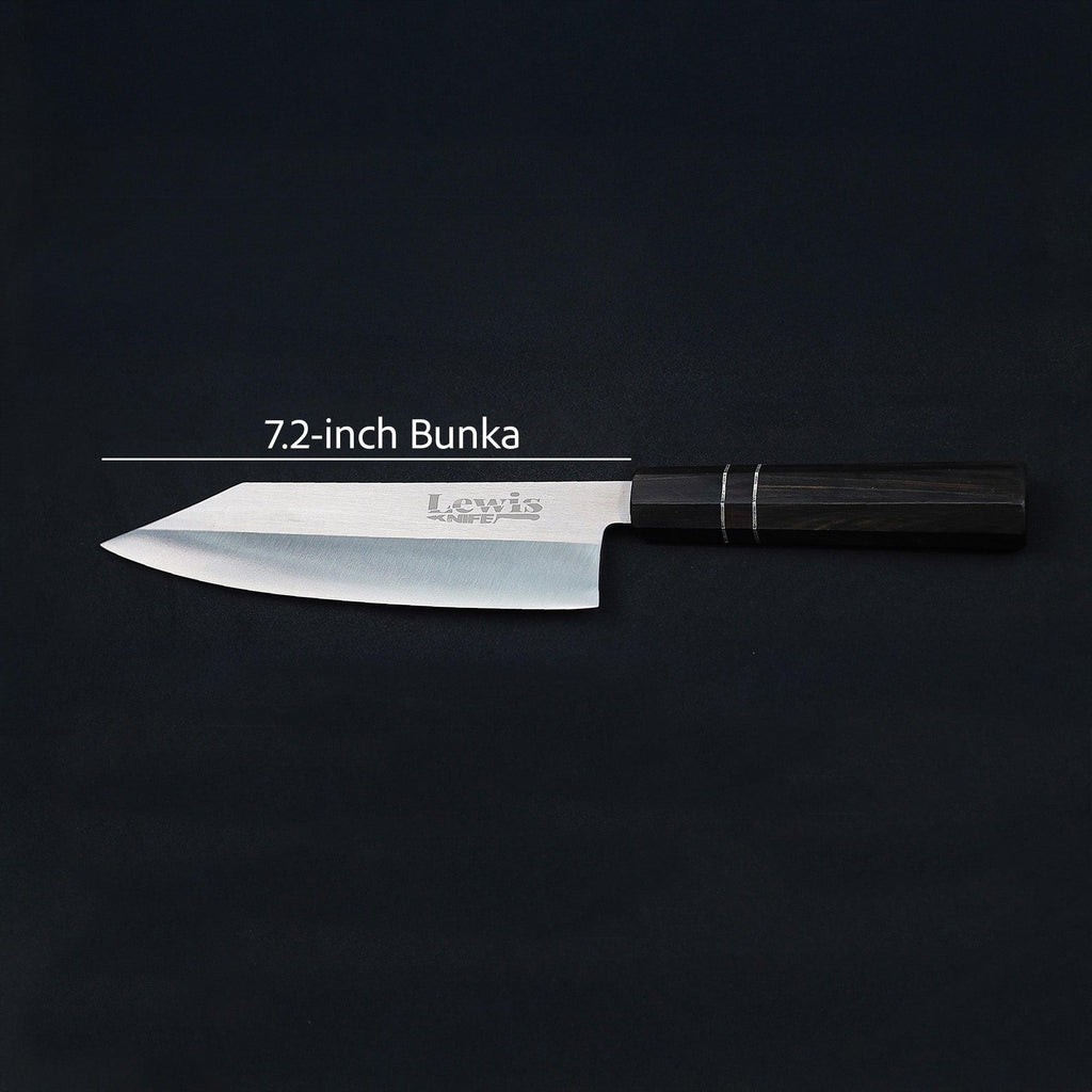 Bunka 185mm & Nakiri VG-10 Ebony Wood Handle Knife Set - Lewis Knife