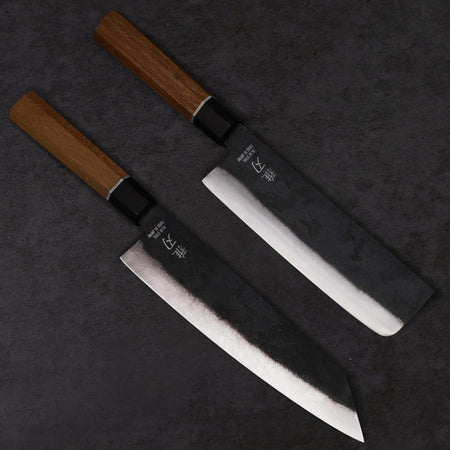 Bunka 215mm & Nakiri VG-10 Rosewood Handle Knife Set - Lewis Knife