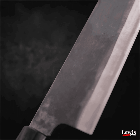 Bunka Blue steel #1 Kurouchi Stainless Clad Buffalo Magnolia Handle 190mm - Lewis Knife
