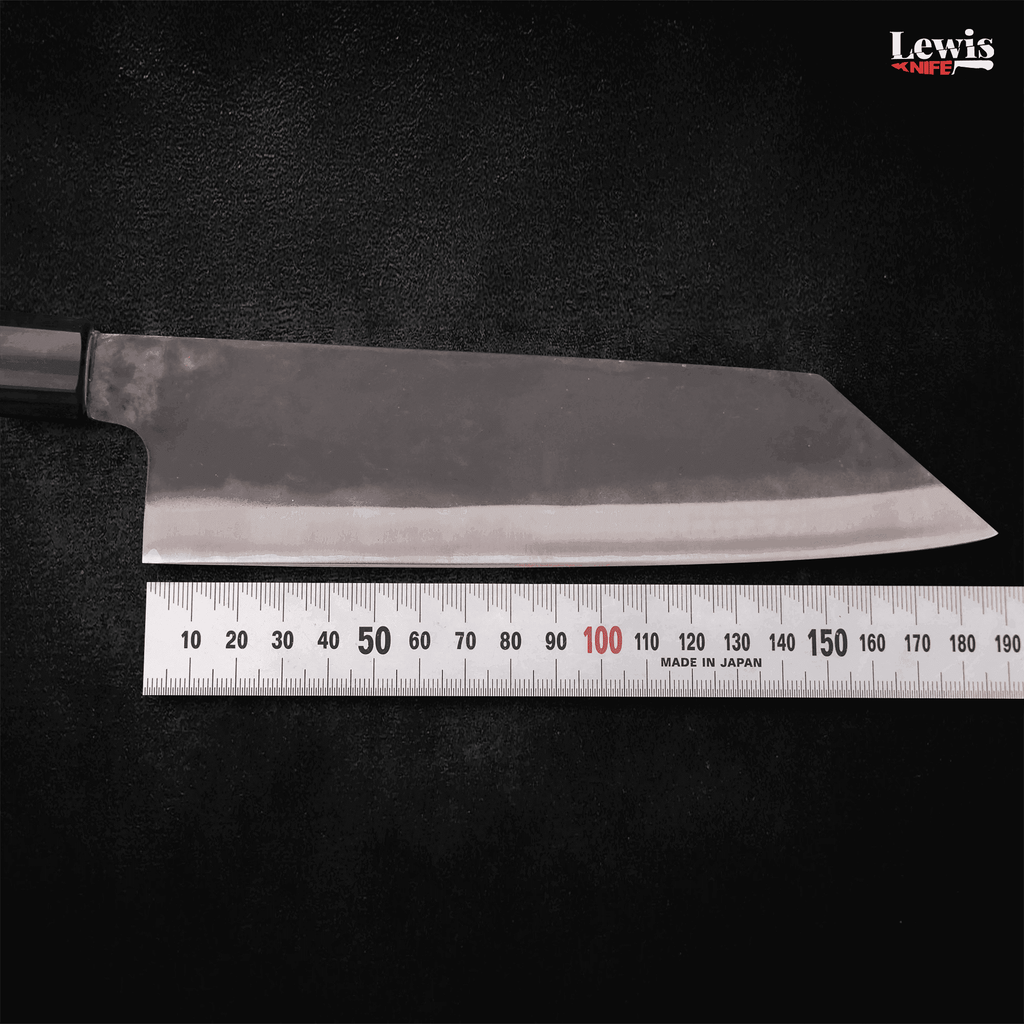 Bunka Blue steel #1 Kurouchi Stainless Clad Buffalo Magnolia Handle 190mm - Lewis Knife