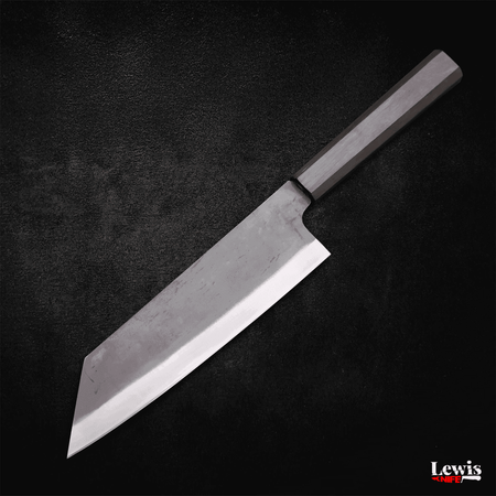 Bunka Blue steel #1 Kurouchi Stainless Clad Ebony Handle 190mm - Lewis Knife