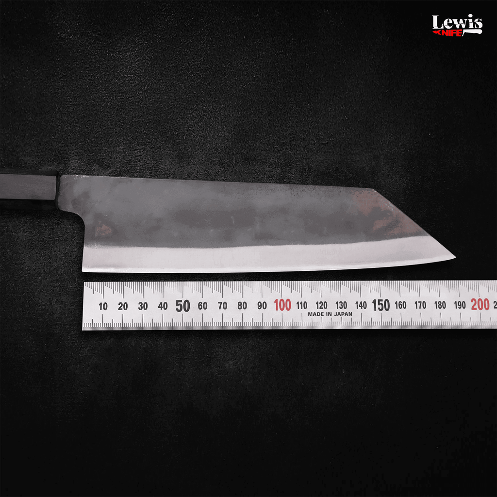 Bunka Blue steel #1 Kurouchi Stainless Clad Ebony Handle 190mm - Lewis Knife