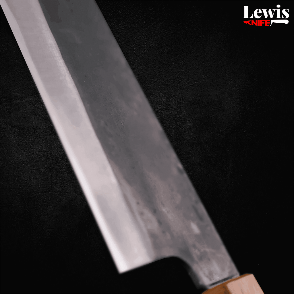 Bunka Blue steel #1 Kurouchi Stainless Clad Oak Handle 190mm - Lewis Knife