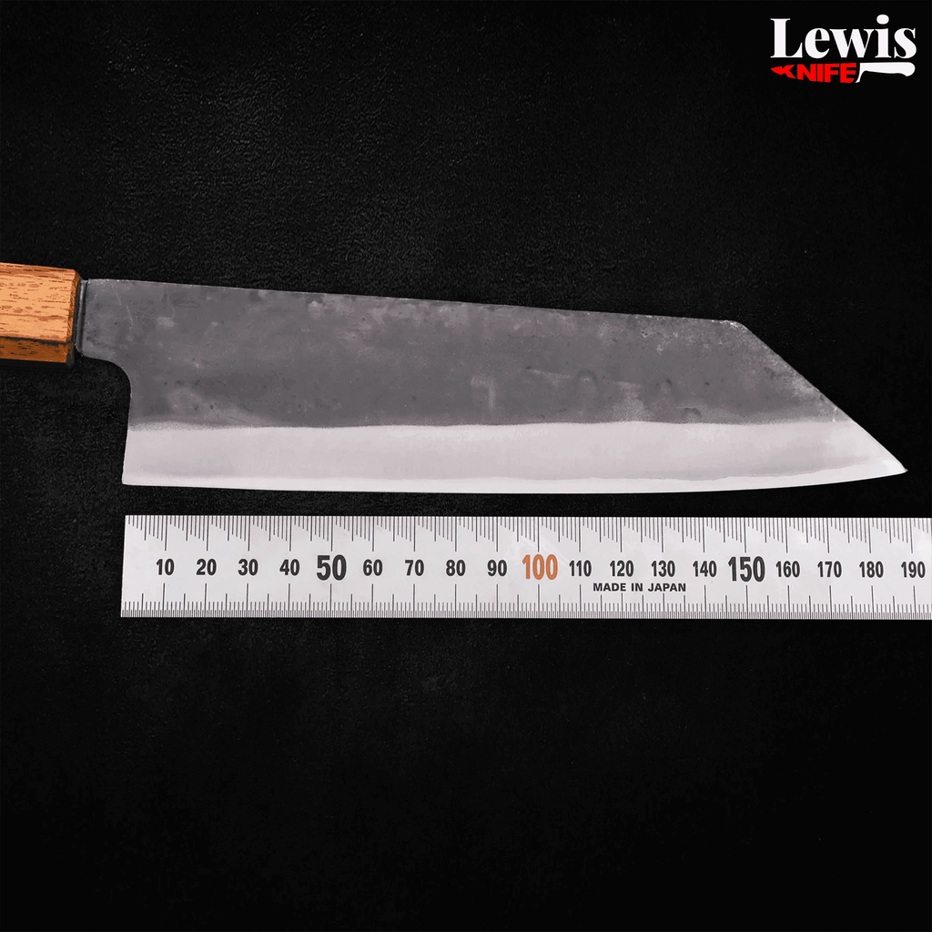 Bunka Blue steel #1 Kurouchi Stainless Clad Oak Handle 190mm - Lewis Knife