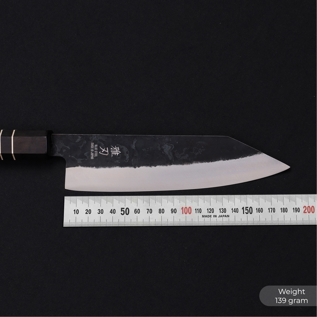 Bunka Blue Steel Ebony Wood Handle 185mm