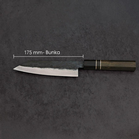 Mini Bunka Blue Steel Ebony Wood Handle 175mm - Lewis Knife