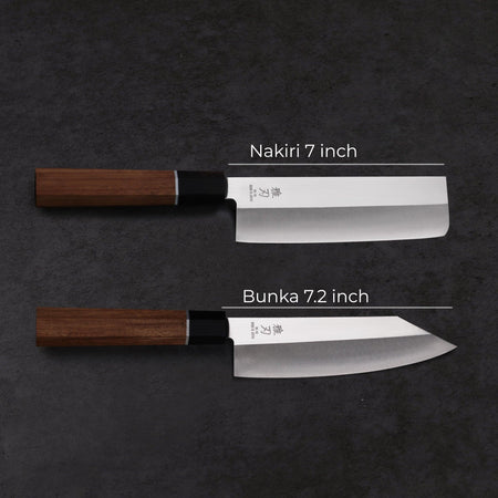 Bunka & Nakiri VG-10 Rosewood Handle Knife Set - Lewis Knife