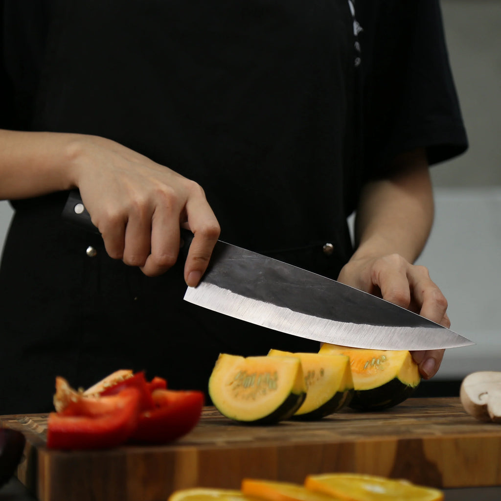 Edge Pro Chef Knife Carbon Steel #1 Black Ebony Wood Handle 221mm - Lewis Knife