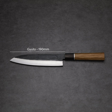 Gyuto Blue Steel Rosewood Handle 190mm - Lewis Knife