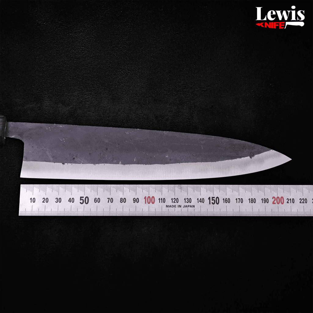 Gyuto Blue steel #2 Kurouchi Sumi Urushi Handle 210mm - Lewis Knife