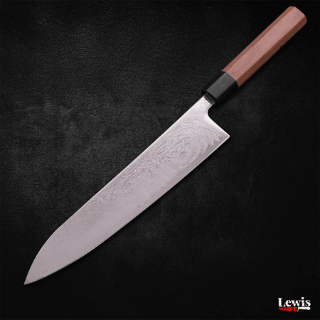 Gyuto SLD Wave Nickel Damascus Walnut Handle 240mm - Lewis Knife