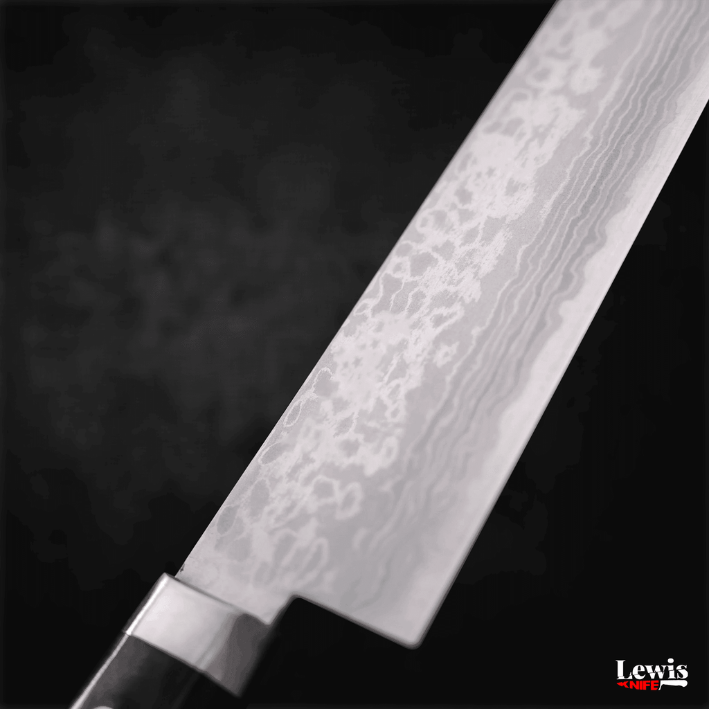Gyuto VG-10 Damascus Western Black Handle 180mm - Lewis Knife